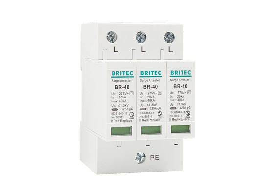 Typ 2 Überspannungsschutzvorrichtung SPD 20~40KA Blitzschutzvorrichtung mit 35 mm Din Rail Montage