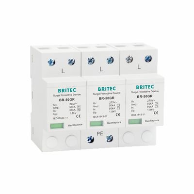 10/350μs Typ 1 Überspannungshalter 50KA Blitzschutzvorrichtung Kunststoff