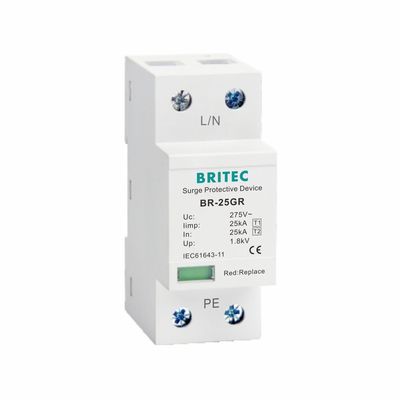 25kA Klasse I Typ1 Überspannungsschutzvorrichtung Blitzschutz Uc 150V 275V 320V T1