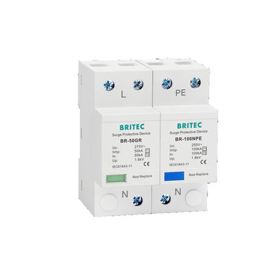 BR - 50GR Typ 1 1+1 Ac Überspannungsschutzvorrichtung SPD Überspannungsschutzvorrichtung Funkenschutzvorrichtung tuv ac Überspannungsschutzvorrichtung