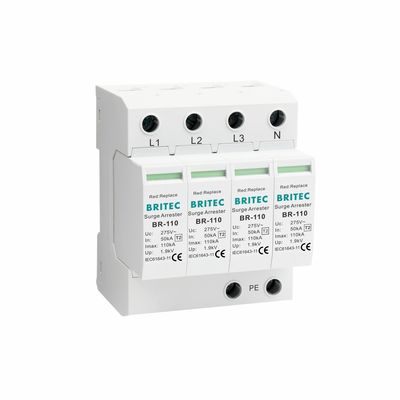 BR-110 4P OEM Typ 2 Überspannungsschutz 275v Überspannungsschutzvorrichtung SPD-Varistor-Arrester 4-poliger Überspannungsschutzvorrichtung