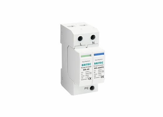 TVSS 150V/275V/320V/385V/440V 40KA Din Schienenstrom Blitzschutz Überspannung Arrester Einphase