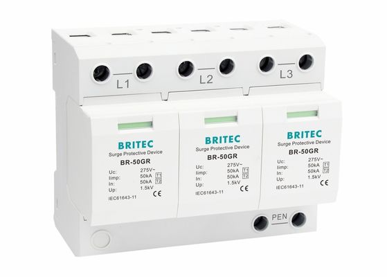 3 industrielle Überspannungsschutz-Geräte Polen 3 kundengebundenes Logo der Phasen-150 Spannung