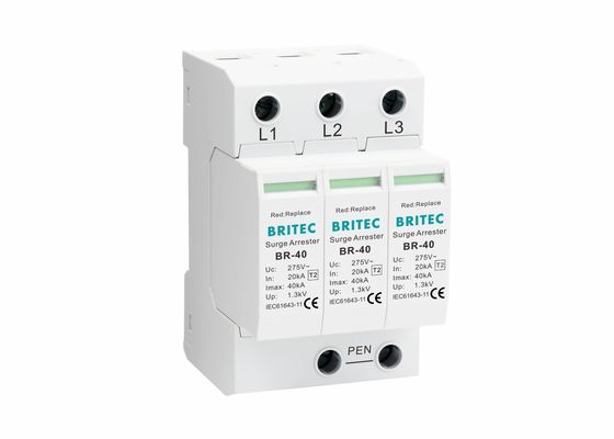 IEC 61643 Klasse II 3P Steckvorrichtung Typ 2 SPD 40kA Überspannungsschutz für Blitzschutz