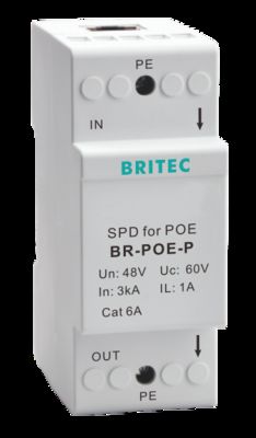 BR-POE-P RJ45 Überspannungsschutz Hutschiene POE Kamera Ethernet Überspannungsschutzgeräte