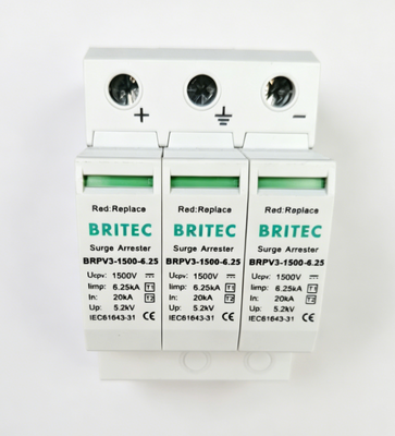 BRPV3-1500-6.25 DC SPD Überspannungsschutzvorrichtung Solar DC SPD DC SPD Wenzhou Arrester 1500v 3 Pole SPD DC 500v t1 t2 SPD Typ 1 Preis