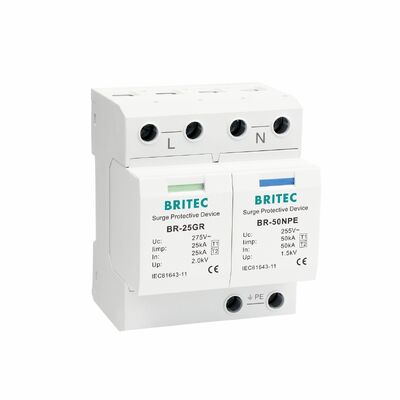25KA Stecker SPD Überspannungsschutzvorrichtung mit DIN-Schienenbefestigung zum Blitzschutz