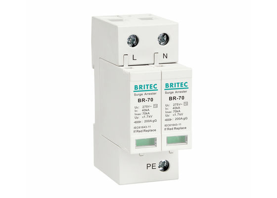 70kA Typ 2 Überspannungsschutzgerät für DIN-Schienenmontage, Überspannungsableiter, konform mit IEC 61643-11