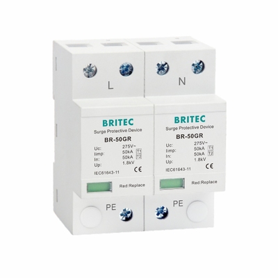 Klasse I Überspannungshalter 10/350μs 50KA Einphasen 150V / 275V / 320V