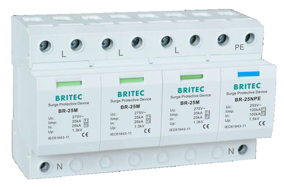 BR-25M 4P Typ 1 Überspannungsschutzgerät Blitzschutz Varistor SPD Blitzschutz Funkenlöscher