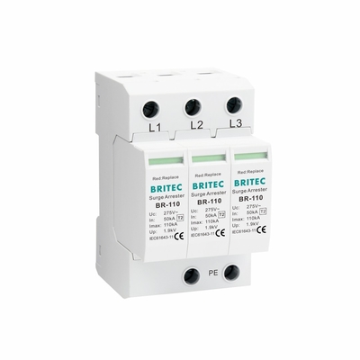 BR-110 4P OEM Typ 2 Überspannungsschutz 275v Überspannungsschutzvorrichtung SPD-Varistor-Arrester 4-poliger Überspannungsschutzvorrichtung