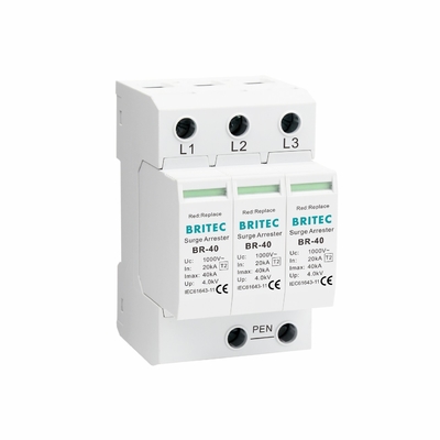 BR-40 690 3P Typ 2 690V 800V 1000V Hochspannungs-Stromschutzvorrichtung modularer Überspannungshalter 3-phasiger Überspannungsschutzvorrichtung