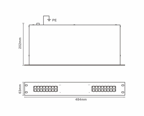BRRJ45H-16R Signal Überspannung Arrester 1000M Rack Mount Ethernet Überspannung Schutz