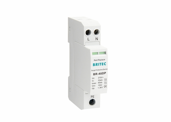 40kA 275V Einphasen 2P Typ 2 + 3 Klasse II + III Überspannungshalter BR-40DP 2P