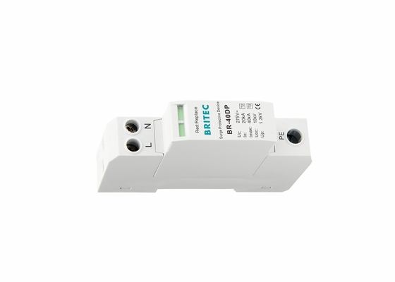 40kA 275V Einphasen 2P Typ 2 + 3 Klasse II + III Überspannungshalter BR-40DP 2P