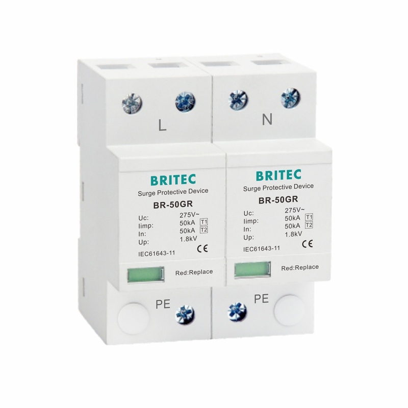 Klasse I Überspannungshalter 10/350μs 50KA Einphasen 150V / 275V / 320V