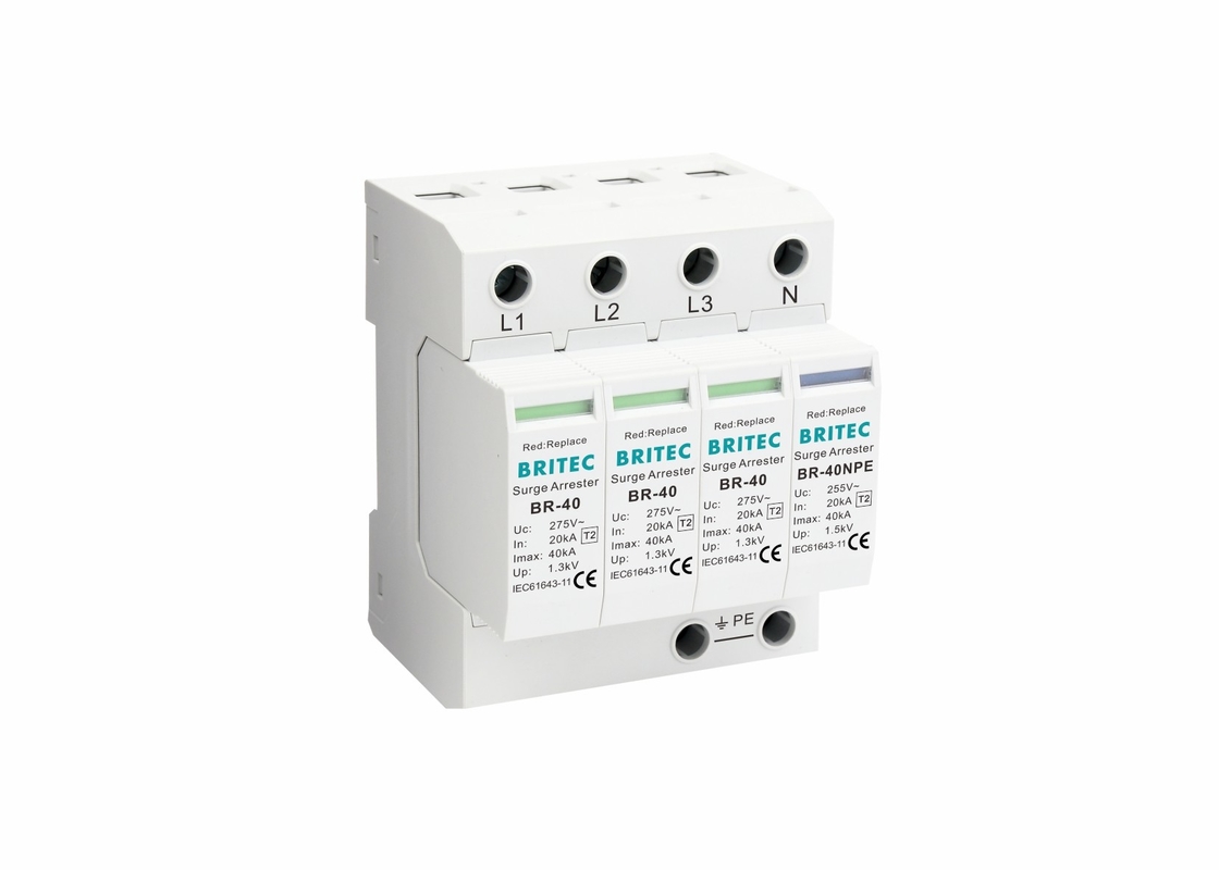 40kA Stecker MOV SPD Typ 2 Überspannungsschutz Visuelle Statusanzeige