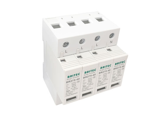 AC 275V SPD-Schutzvorrichtung gegen Überspannung mit 40KA maximalem Entladestrom und 4-poläischem mechanischem visuellen Anzeiger