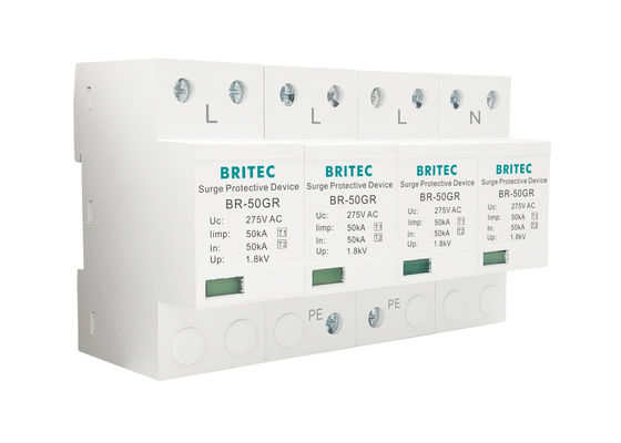 Thermoplastischer SPD-Überspannungsschutz IP20 4-poliger Blitzschutz-Überspannungsschutz