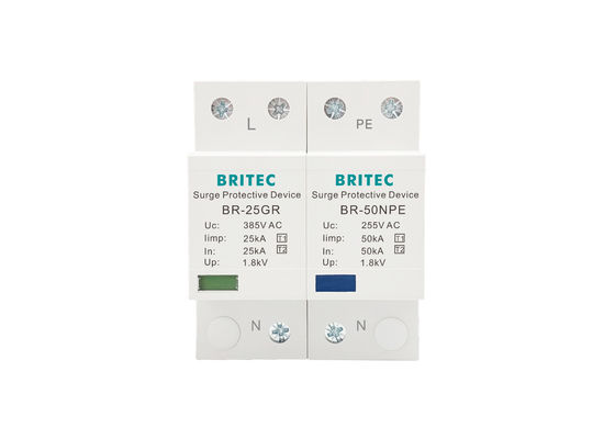 25 KA Klasse des einphasig-Typ- 1überspannungsschutz-Gerät-1+1 ich für TT TN-S