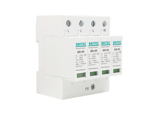 des Anstiegs-4P Schutz der elektrischen Leistung des Blitzableiter-60kA SPD AC275V
