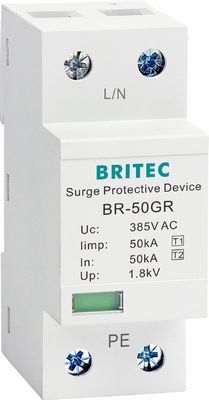 BRITEC 50kA TUV/CE/ROHS zugelassene Überspannungsschutzvorrichtung mit 10/350 Wellenform Blitzschutzvorrichtung