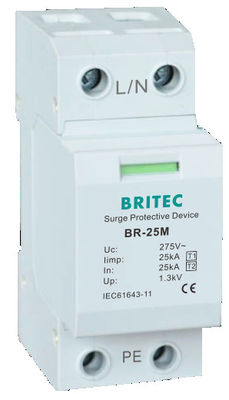 BR-25M 3P+1NPE 25kA T1+T2 Varistor Überspannungshalter B+C Niederspannung 3 Phase AC Spd Blitzschutz