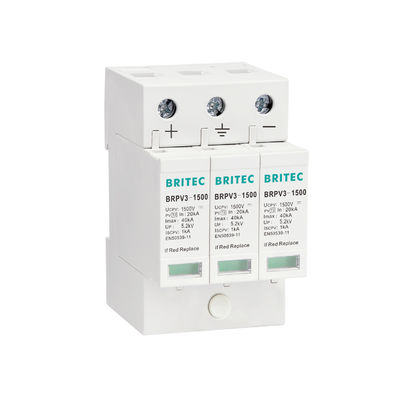 BRPV3-1000-5 T1 50kA Gleichstrom 1000V 5kA Typ 1+2 PV Überspannungsschutz Überspannungshalter Sonnenüberspannungsschutzvorrichtung t1 t2 dc SPD Photovoltaik-SPD