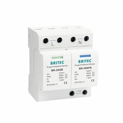BR-25GR 3P+1 Typ 1 Überspannungsschutzvorrichtung SPD Thunder Arrester Funkenöffnung spd Stecker-in Überspannungshalter