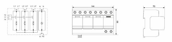 IP20 Thermoplast 50kA T1 Überspannungsschutzvorrichtung der Klasse B