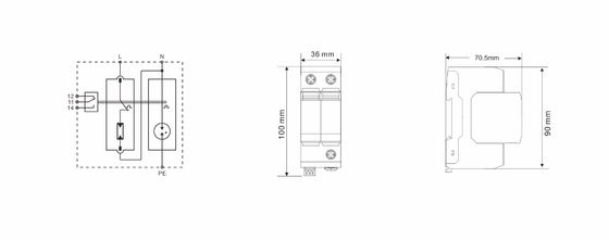 BR-25GS 1+1 Spd T1 25ka Überspannungsschutz Blitzschutz