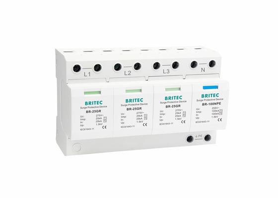 25KA Blitzschutz Überspannungshalter Thermoplastischer Dreiphasen-Überspannungsschutz