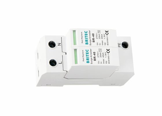 40kA steckbarer modularer Überspannungsableiter 320V 2P Typ 2 Überspannungsschutzgerät DIN-Schienenmontage