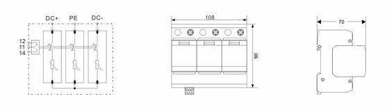 BRPV3-1000-12.5 Photovoltaische Überspannungshalter 1000V Typ 1 für Solarzellen