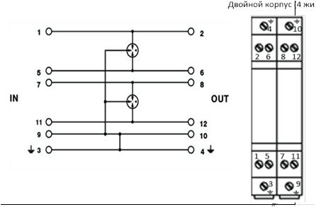 RS-485 BRPI-06 Signalüberspannungshalter Industrie-Telekommunikationsleitung Datennetze Überspannungsschutz