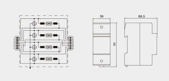 BR-POE-M POE-Kamera Signalüberspannungsschutz Netzwerküberspannungsschutz RJ45 Überspannungsschutz POE Blitzschutz RJ45 Blitzschutz Cat6 Leitungsschutz / LAN / kompakt / RJ45