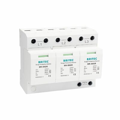 BR-50GR 3+1 OEM ODM Funkenöffnung 50ka Überspannungsschutzvorrichtung Niederspannung Elektrische Klasse 1 Überspannungshalter Typ 1 spd Überspannungsschutzvorrichtungen Typ 1 SPD Niederspannung LV elektrisches Verteilnetz