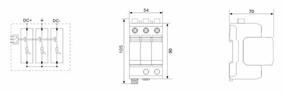 BRPV3-1500-6.25 DC SPD Überspannungsschutzvorrichtung Solar DC SPD DC SPD Wenzhou Arrester 1500v 3 Pole SPD DC 500v t1 t2 SPD Typ 1 Preis