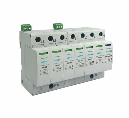 BR-40 275 6+1 Typ 2 Überspannungsschutz 275V Hutschiene Blitzableiter 3-Phasen SPD