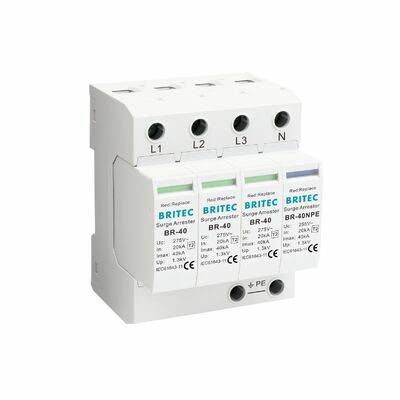 BR-40 275 6+1 Typ 2 Überspannungsschutz 275V Hutschiene Blitzableiter 3-Phasen SPD