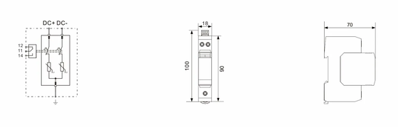 BR-40DP 48 Typ 2 DC 48V SPD 40kA Überspannungsschutzgerät mit thermoplastischem UL94-V0 Gehäuse