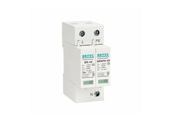 IEC 61643-11 Typ 2 Überspannungsschutzgerät mit 40kA 1P+NPE Blitzschutz und Hutschienenmontage