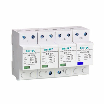 BR-25M 3P+1NPE 25kA T1+T2 Überspannungsableiter B+C Niederspannung 3 Phasen Typ 1 AC spd