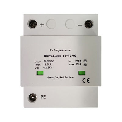 1000V Gleichspannung 12,5kA Blitzschlag Typ 1+2 Photovoltaik-SPD-Solarspannungshalter Gleichspannung-SPD-Typ 1