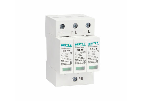 Typ 2 Überspannungsschutzvorrichtung SPD 20~40KA Blitzschutzvorrichtung mit 35 mm Din Rail Montage