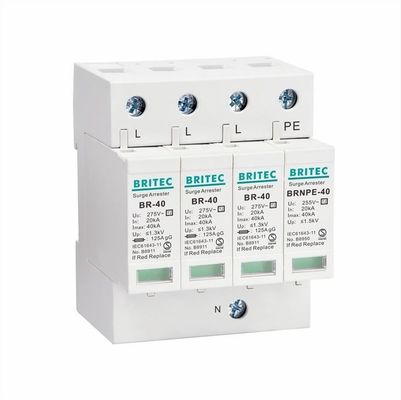 BR-40 2P 40kA Typ 2 Einphasige TVSS Spd Typ 2 Einphasige 275v ac spd Überspannungsschutzvorrichtung Blitzhalter Einphasige AC-Stromüberspannungsschutzvorrichtung