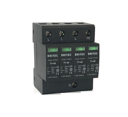 BR-40 Art - 2 schwarzer Blitz-Donner-Schutz des Überspannungsschutz-Schutz-Gerät-3P+1 IP20